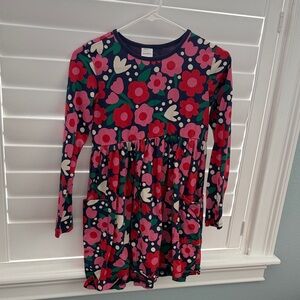 Hanna Andersson Kids Dress with Red and Pink Floral Pattern